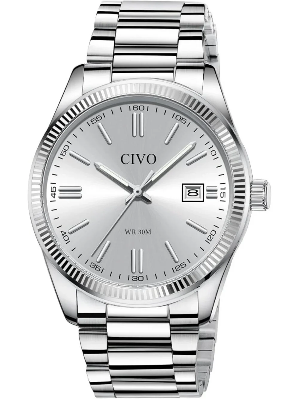 Stylish Silver Analog Men's Watch | Easy-to-Read Date Display | Perfect Gift for